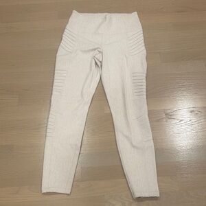 Athleta Delancey Textured Moto Leggings in Cream